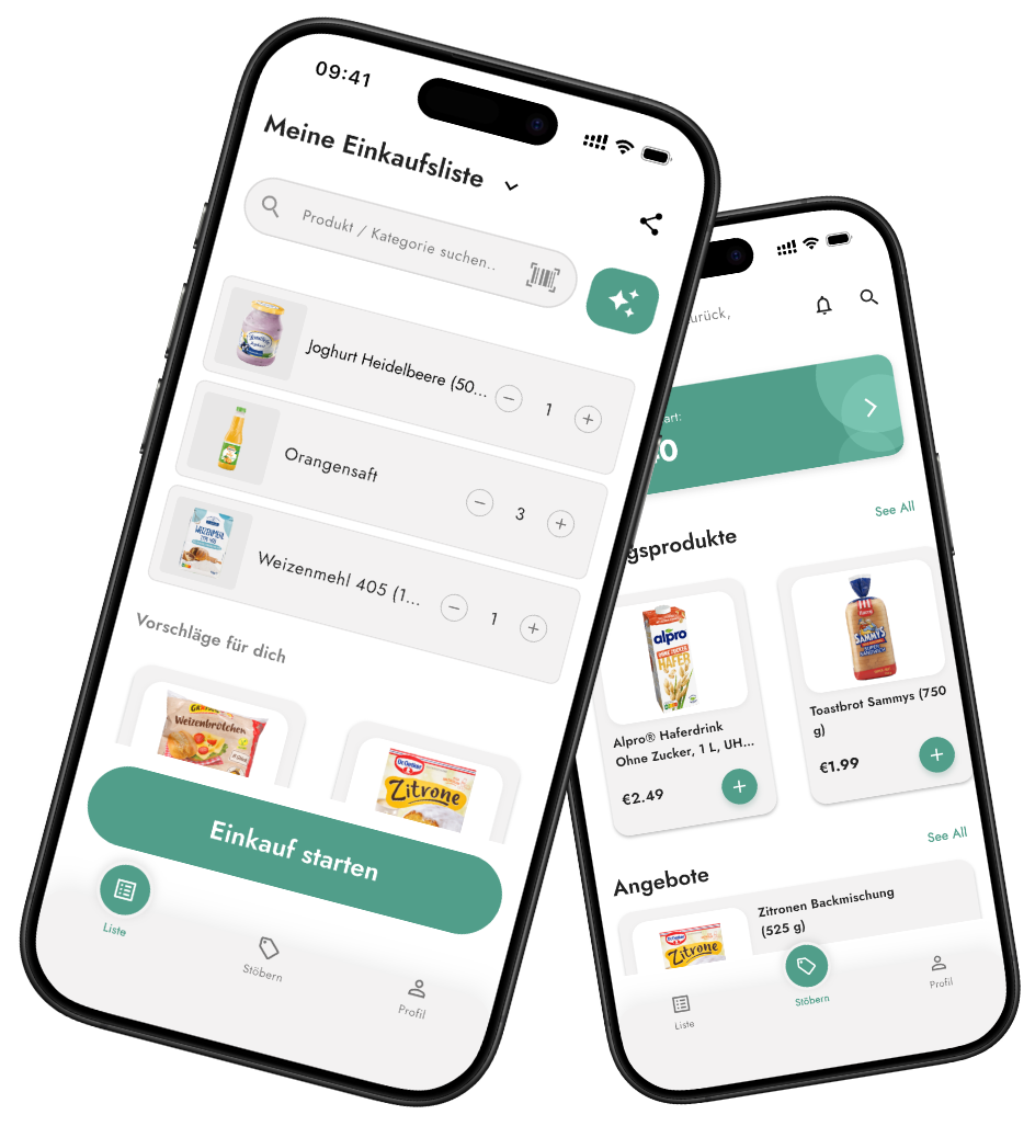 BonBuddy App Mockup – Listenansicht